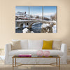 Paving Stones Bridge and Bistrica river of Prizren, Kosovo at winter season Multi Panel Canvas Wall Art