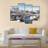 Paving Stones Bridge and Bistrica river of Prizren, Kosovo at winter season Multi Panel Canvas Wall Art