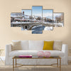 Paving Stones Bridge and Bistrica river of Prizren, Kosovo at winter season Multi Panel Canvas Wall Art