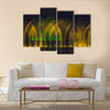 Multicolored dancing water jet fountain in the dark. multi panel canvas wall art