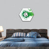 Football banner hexagonal canvas wall art