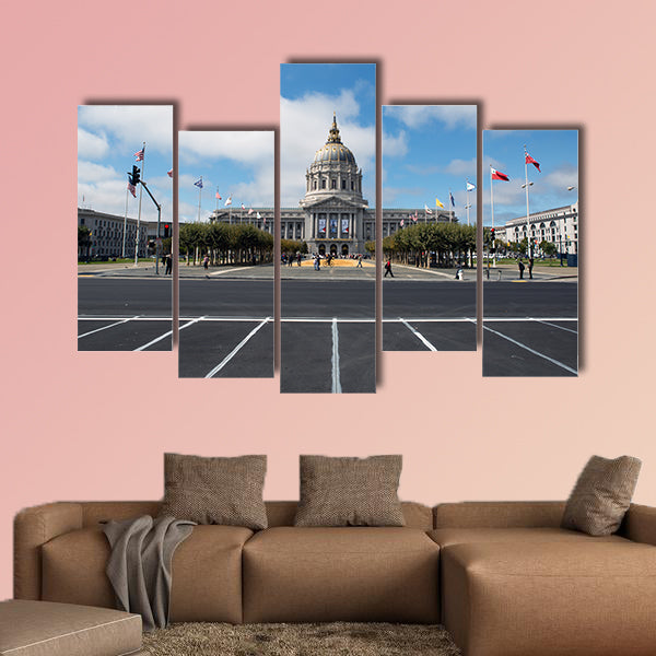 Building of the San Francisco city hall multi panel canvas wall art