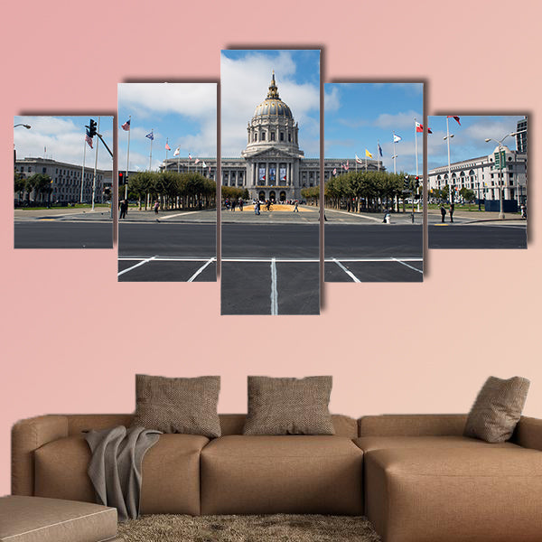 Building of the San Francisco city hall multi panel canvas wall art