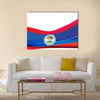 Flag of Belize, blue with red stripes and emblem Multi panel canvas wall art