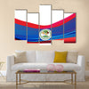 Flag of Belize, blue with red stripes and emblem Multi panel canvas wall art