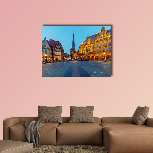 Bremen. The central market square, Town Hall multi panel canvas wall art