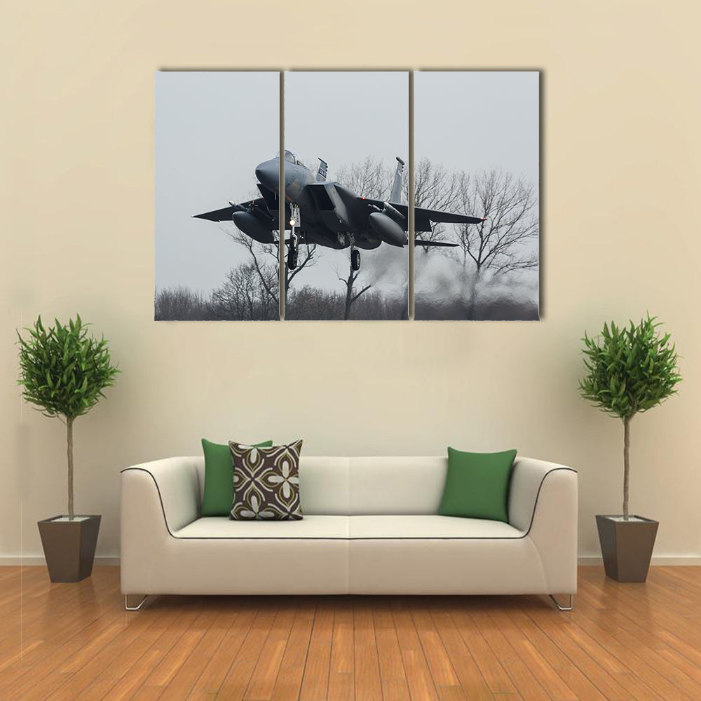 F-16 Eagle is the strongest jet airplane of the American air force Multi Panel Canvas Wall Art