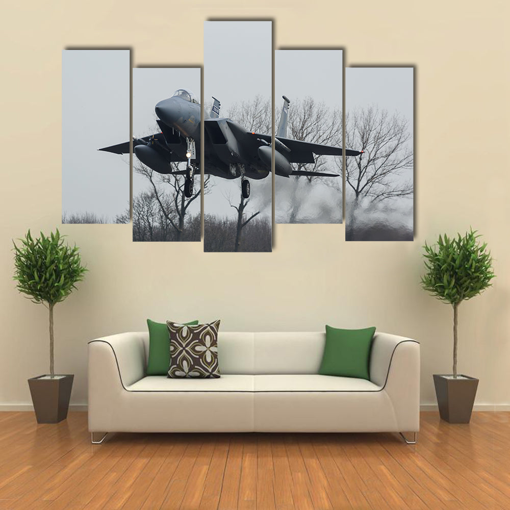 F-16 Eagle is the strongest jet airplane of the American air force Multi Panel Canvas Wall Art