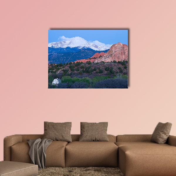 Pre Dawn image of Pikes Peak Mountain and Garden of the Gods wall art