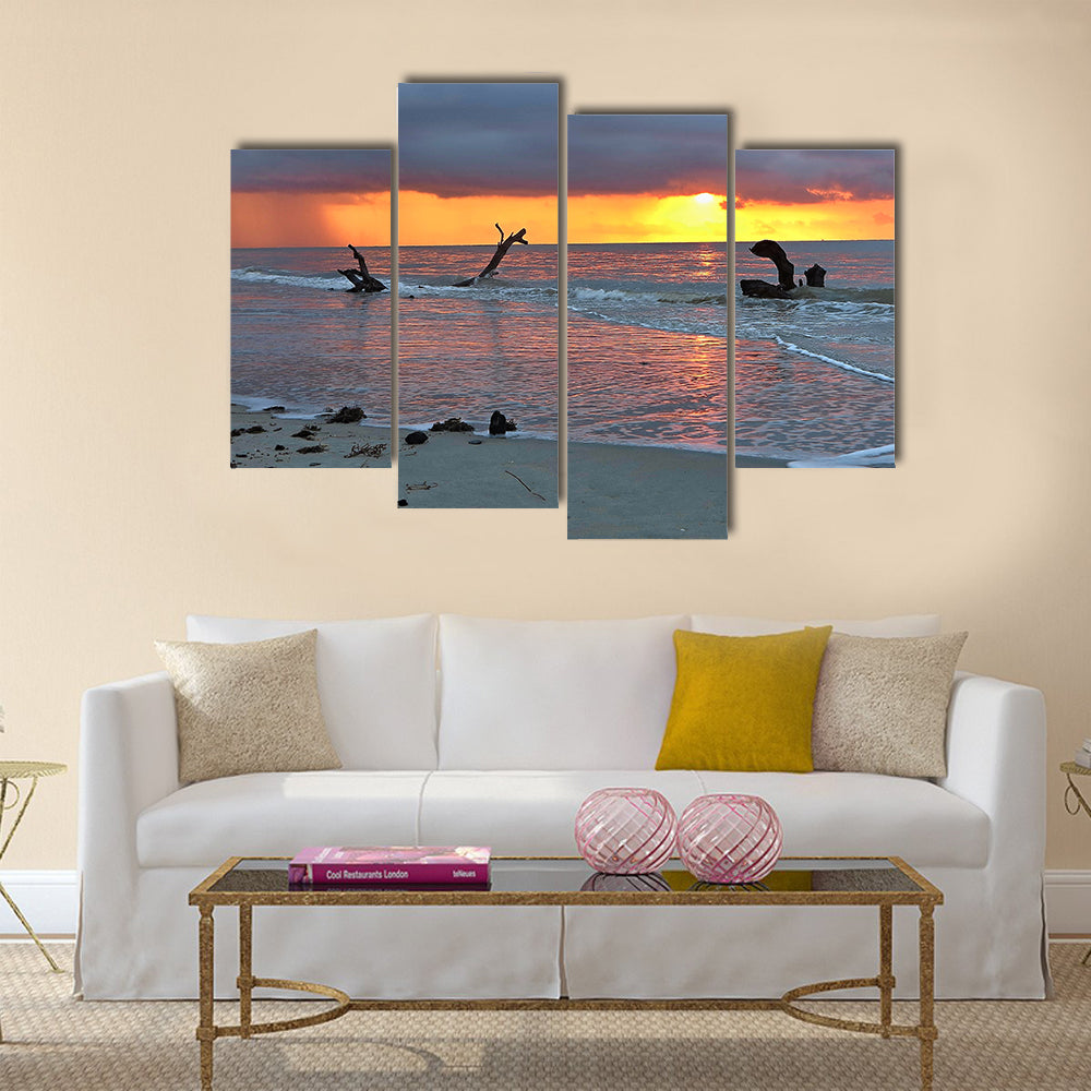 Amazing sunset in African Congo Multi panel canvas wall art