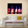 Beautiful colorful water and light show, blurry fountain multi panel canvas wall art