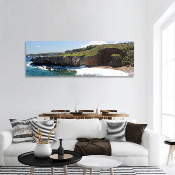 Bordered by high cliffs panoramic canvas wall art