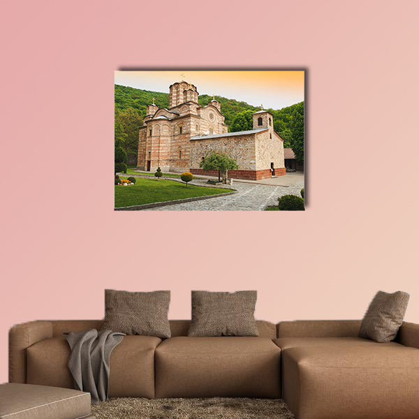 Serbian Orthodox Monastery Ravanica and church in Serbia multi panel canvas wall art