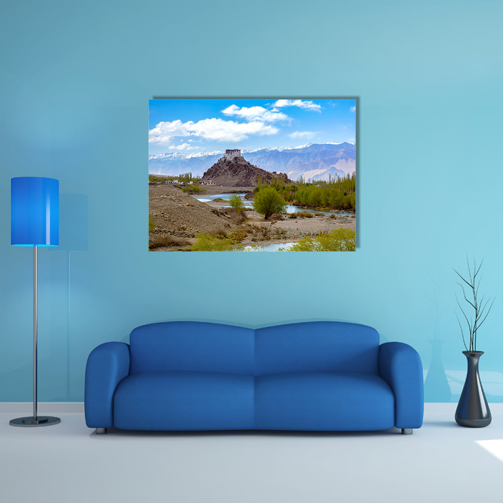 Stakna monastery with view of Himalayan mountains in Leh-Ladakh, India multi panel canvas wall art