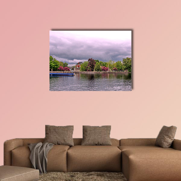 Rideau Canal in Smiths Falls, Canada, May 18, 2008 Multi panel canvas wall art