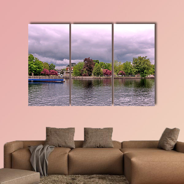 Rideau Canal in Smiths Falls, Canada, May 18, 2008 Multi panel canvas wall art