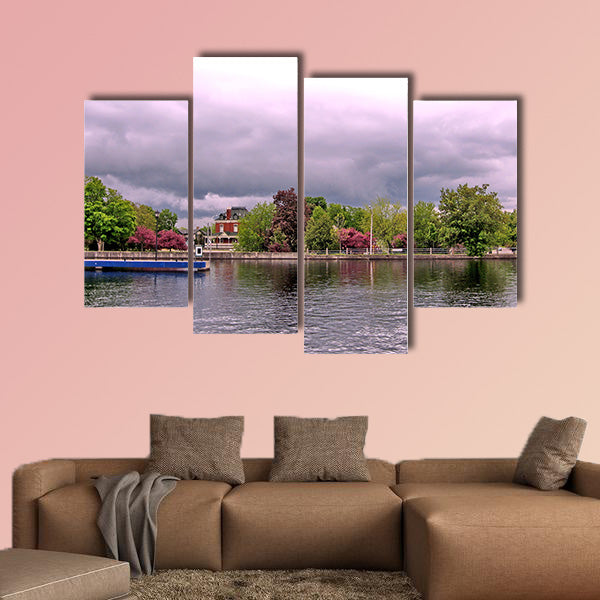 Rideau Canal in Smiths Falls, Canada, May 18, 2008 Multi panel canvas wall art