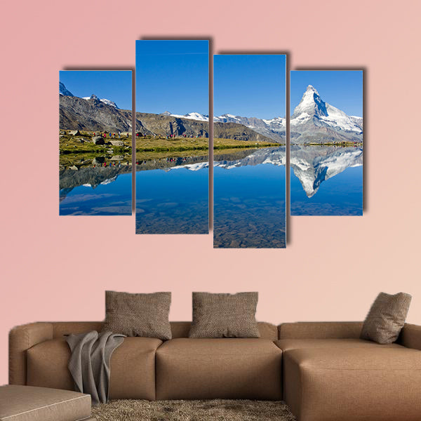 Mass tourism at the Matterhorn multi panel canvas wall art