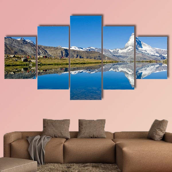 Mass tourism at the Matterhorn multi panel canvas wall art