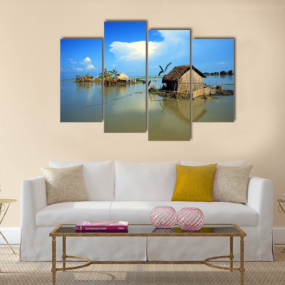 Village Bangladesh Multi panel canvas wall art