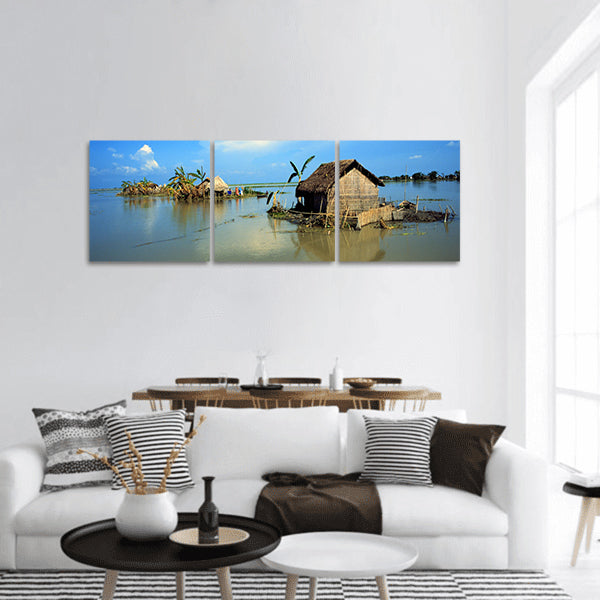 Village Bangladesh panoramic canvas wall art