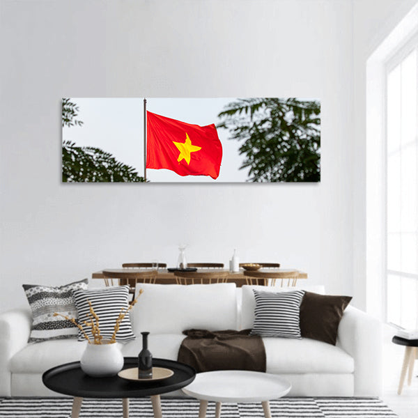 Flag Tower of Hanoi panoramic canvas wall art