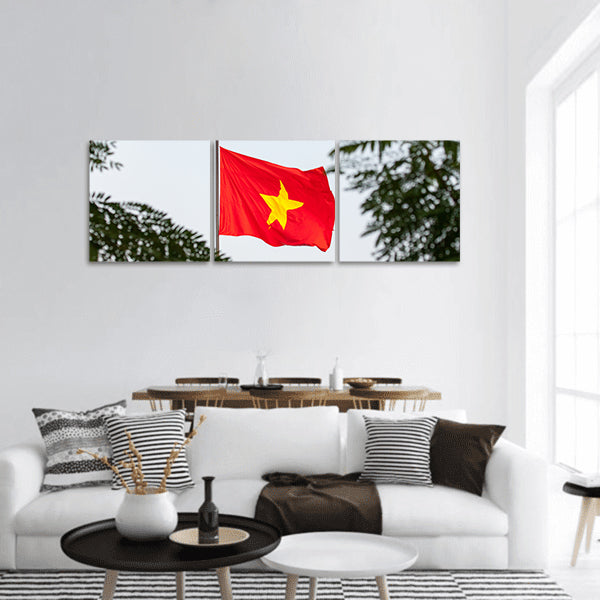 Flag Tower of Hanoi panoramic canvas wall art
