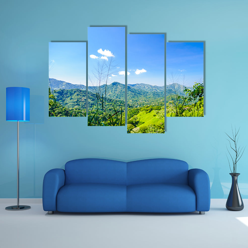 View on mountain landscape by Minca in Colombia Multi Panel Canvas Wall Art