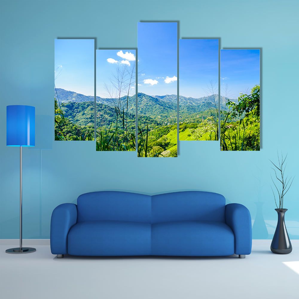 View on mountain landscape by Minca in Colombia Multi Panel Canvas Wall Art