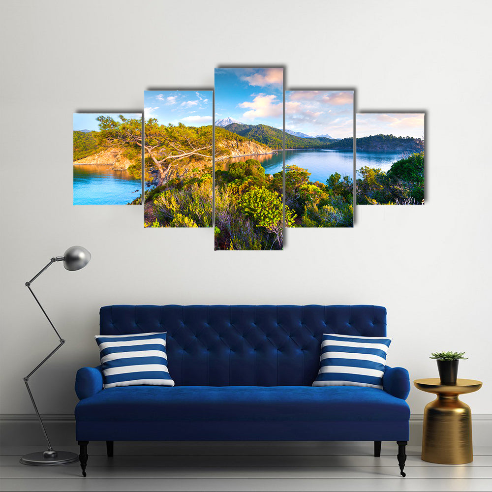 A Mediterranean SeascapeIn Turkey Is A Complete Code Of Aristic Style Art, Multi Panel Canvas Wall Art