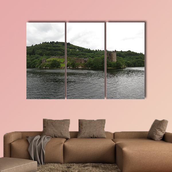 Urquhart Castle, on the Loch Ness lake, Scotland Multi panel canvas wall art