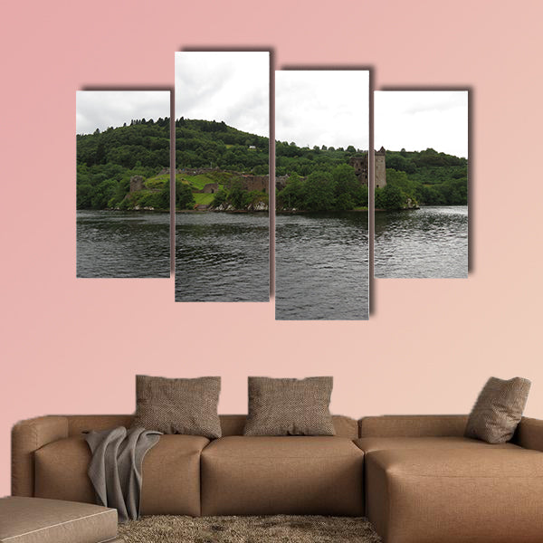 Urquhart Castle, on the Loch Ness lake, Scotland Multi panel canvas wall art