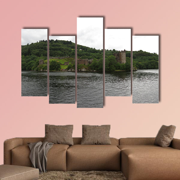 Urquhart Castle, on the Loch Ness lake, Scotland Multi panel canvas wall art