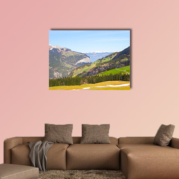 Panoramic Landscape view of Jungfrau with snow and mountain wall art