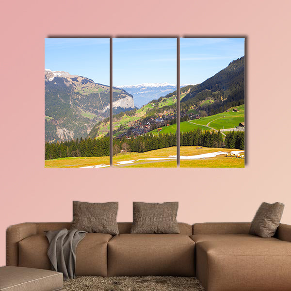 Panoramic Landscape view of Jungfrau with snow and mountain wall art