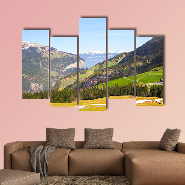 Panoramic Landscape view of Jungfrau with snow and mountain wall art