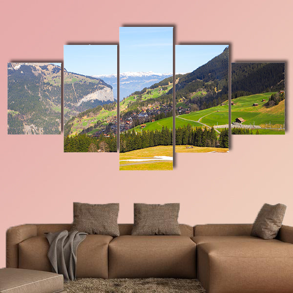 Panoramic Landscape view of Jungfrau with snow and mountain wall art