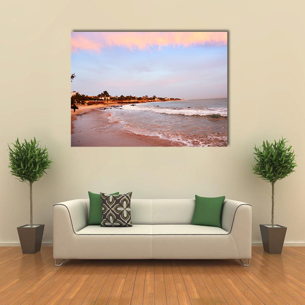 Palm trees on one of the beaches of somone, in the coastal region of Mbour, Senegal Multi Panel Canvas Wall Art