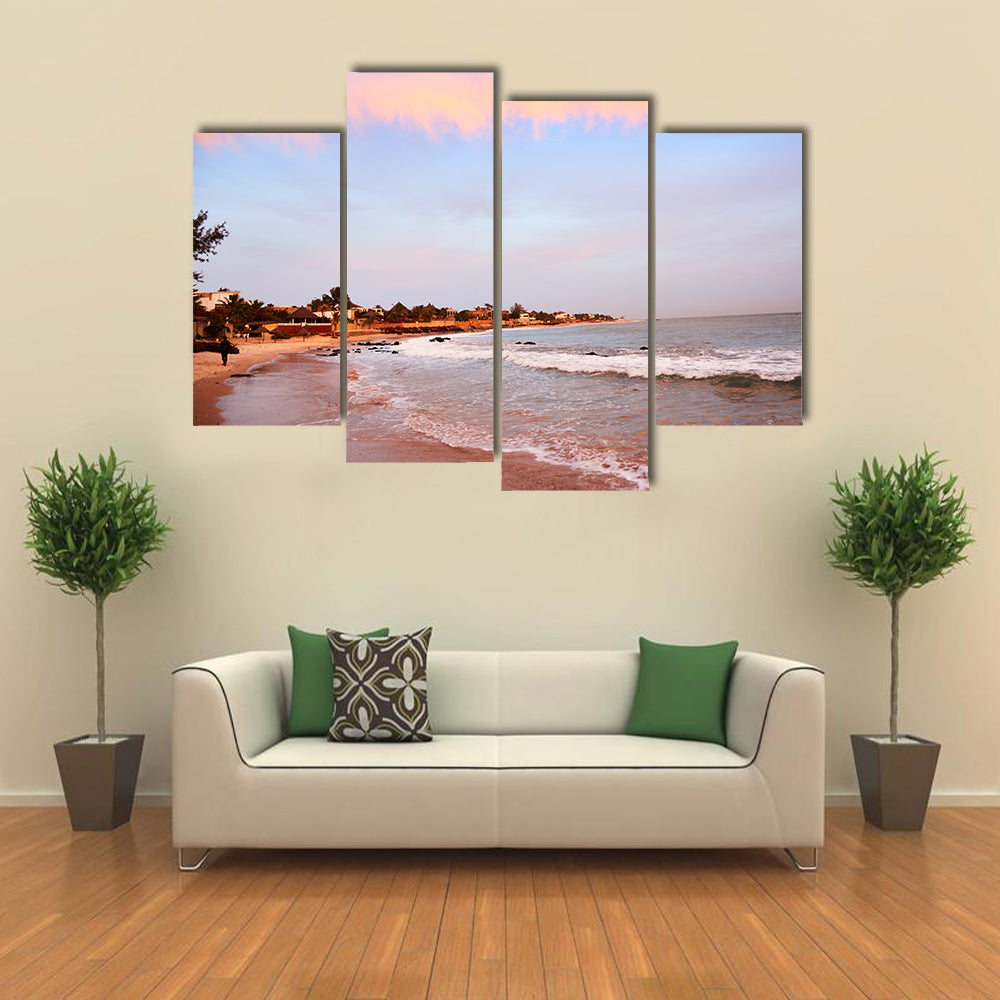 Palm trees on one of the beaches of somone, in the coastal region of Mbour, Senegal Multi Panel Canvas Wall Art