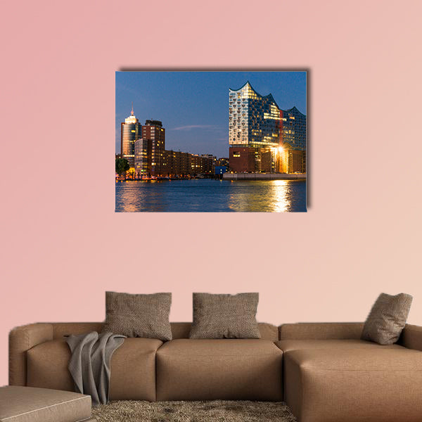 Night photographed with the Elbe Philharmonic Hall of wall art