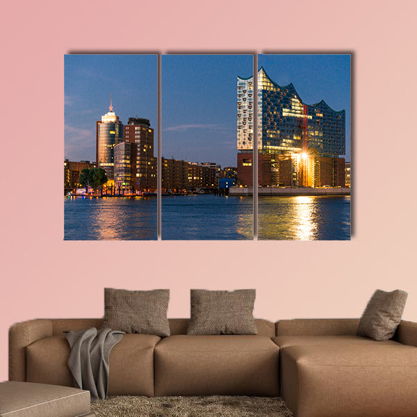 Night photographed with the Elbe Philharmonic Hall of wall art