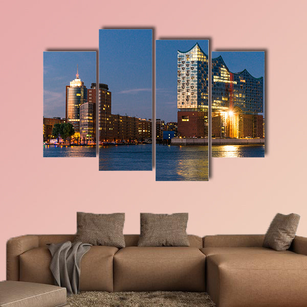 Night photographed with the Elbe Philharmonic Hall of wall art