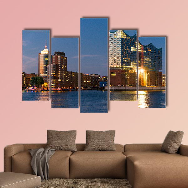 Night photographed with the Elbe Philharmonic Hall of wall art