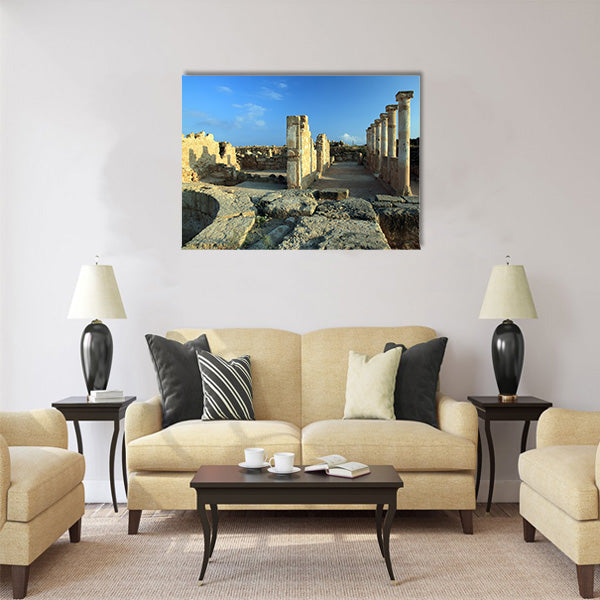 Temple columns. Kato Paphos Archaeological Park Multi Panel Canvas Wall Art
