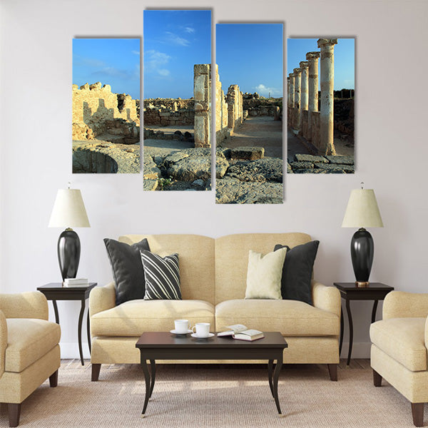 Temple columns. Kato Paphos Archaeological Park Multi Panel Canvas Wall Art