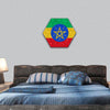 Ethiopia flag grunge illustration hexagonal canvas wall art