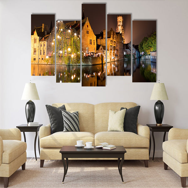 Historic Medieval City of Bruges Multi panel canvas wall art
