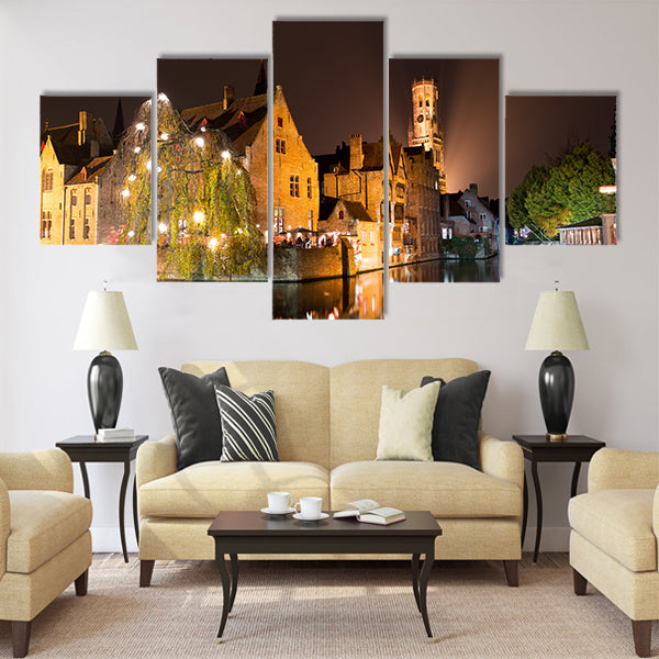 Historic Medieval City of Bruges Multi panel canvas wall art