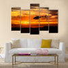 Bell 206 at sunset multi panel canvas wall art