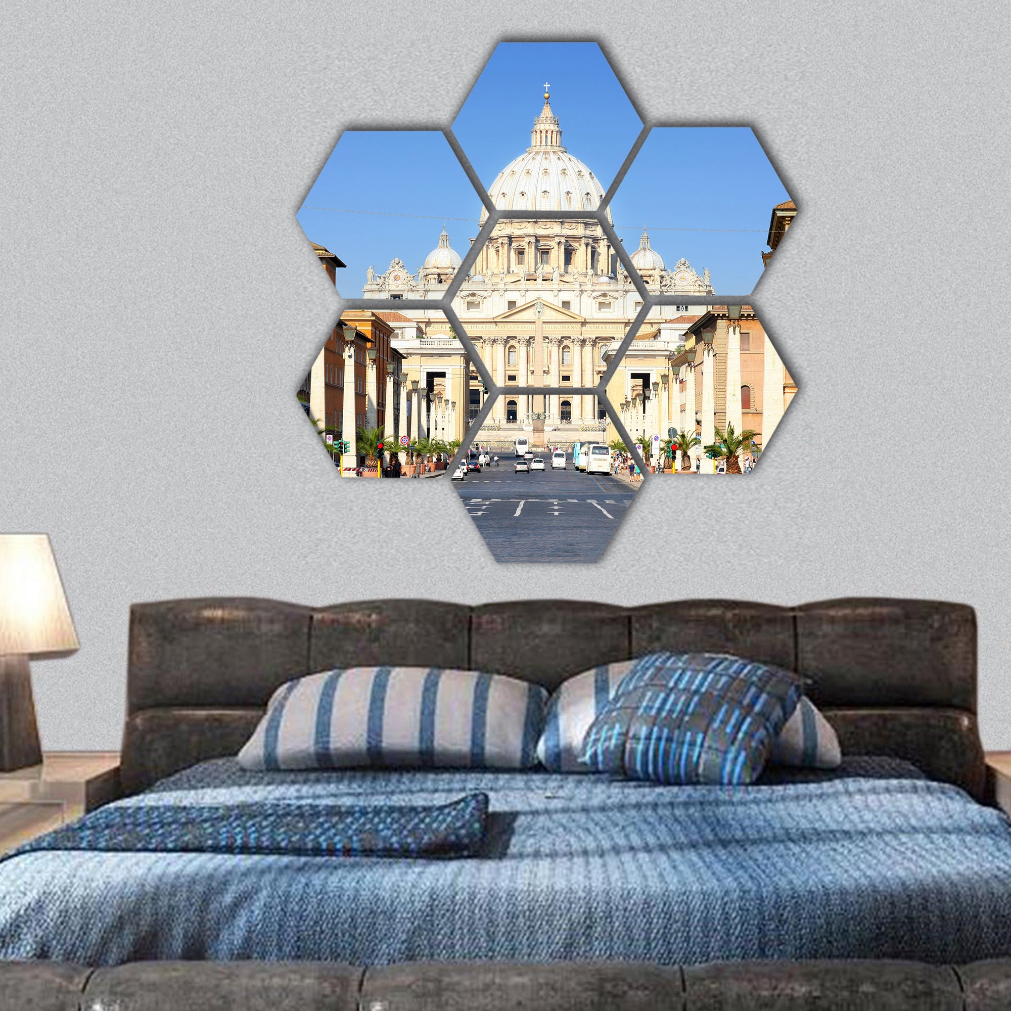 Basilica di San Pietro, Vatican City, Rome, Italy hexagonal canvas wall art